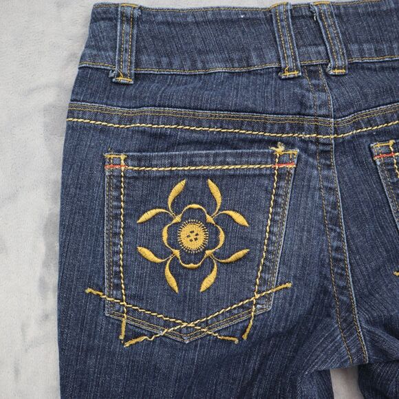 Modbe Pants Womens 12 Blue Bootcut Mid Rise Button Pocket Dark Wash Denim Jeans - Picture 13 of 16